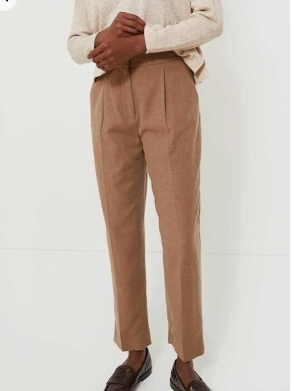 Veronic Beard Netta Pant Wool Blend Heather Russet Tan Ankle Trousers Size 2